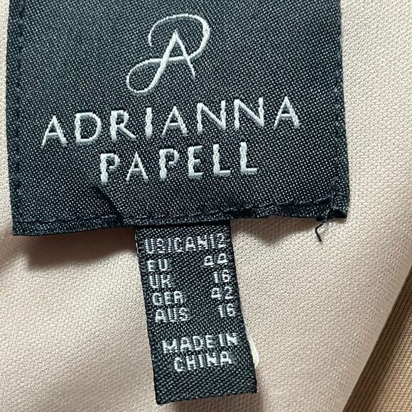 Adrianna Papell Melinda Matelasse Floral Column Gown Size 12 Cap Sleeves Shimmer - Picture 8 of 10